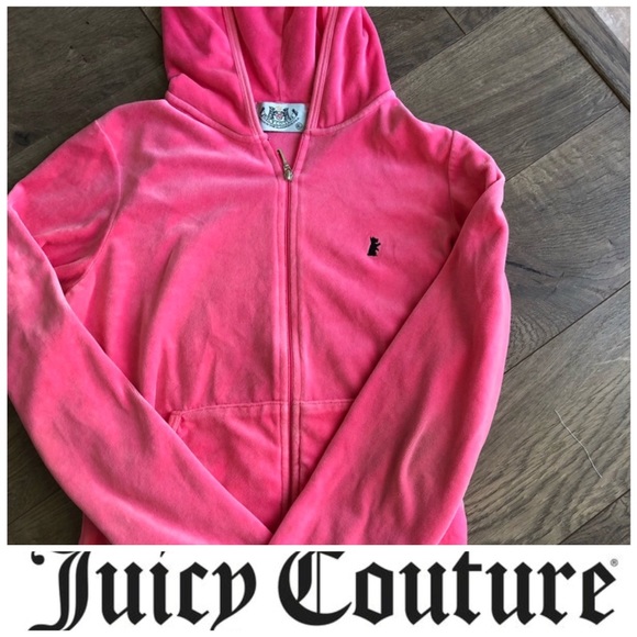 Juicy Couture Tops - ‼️Juicy Couture Pink Velour Hoodie xl